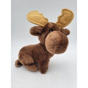 Vintage Dakin Moose Sitting Plush Toy Stuffed Animal Antlers Elk 9"